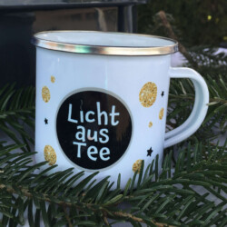 Licht-aus-Tee Emailletasse Licht-aus-Tee Emailletasse
